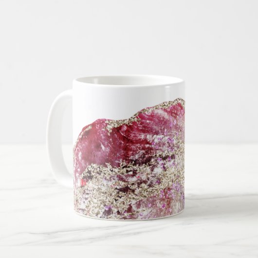 *~* Gold Glitzer Geodes Rock Agate Watercolor Kaffeetasse (Vorderseite Links)
