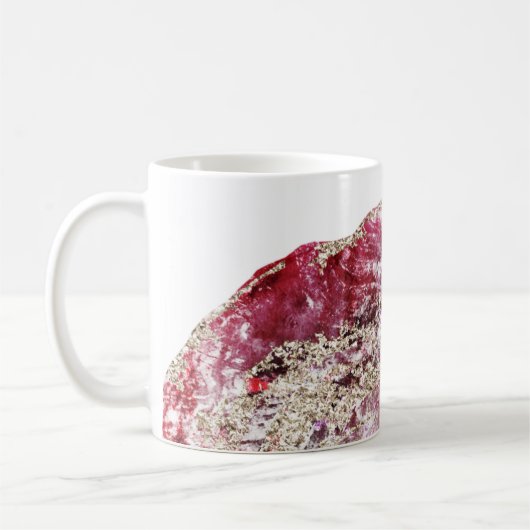 *~* Gold Glitzer Geodes Rock Agate Watercolor Kaffeetasse (Links)