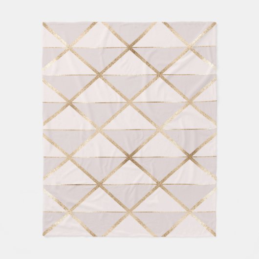Gold Glitzer, geometrisches Rhombus Muster. Fleecedecke (Vorderseite)