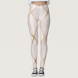 Gold Glitzer, geometrisches Rhombus Muster. Leggings