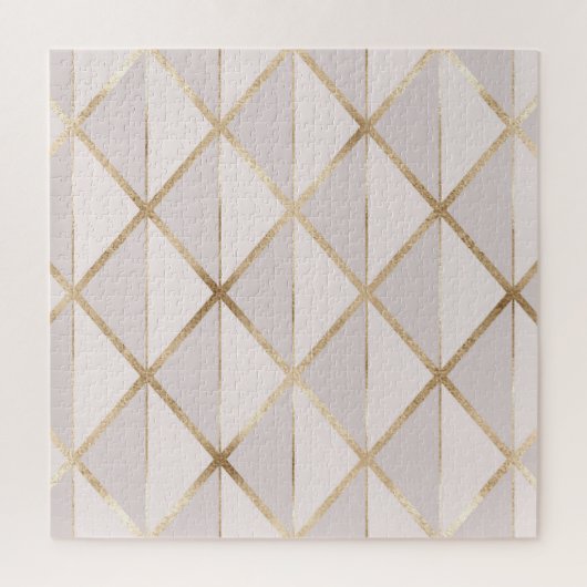 Gold Glitzer, geometrisches Rhombus Muster. Puzzle (Vertikal)