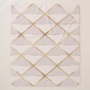 Gold Glitzer, geometrisches Rhombus Muster. Sherpadecke