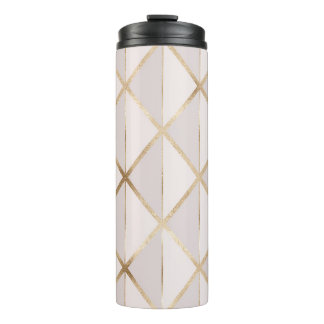 Gold Glitzer, geometrisches Rhombus Muster. Thermosbecher