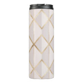 Gold Glitzer, geometrisches Rhombus Muster. Thermosbecher (Rückseite)