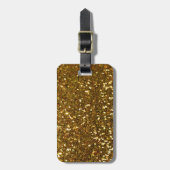 Gold Glitzer Gepäckanhänger (Vorderseite vertikal)