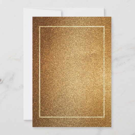 Gold Glitzer Gerahmt & Bier Einladung (Rückseite)