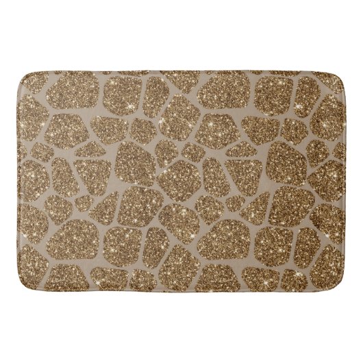 Gold Glitzer Giraffe Print Badematte (Vorderseite)
