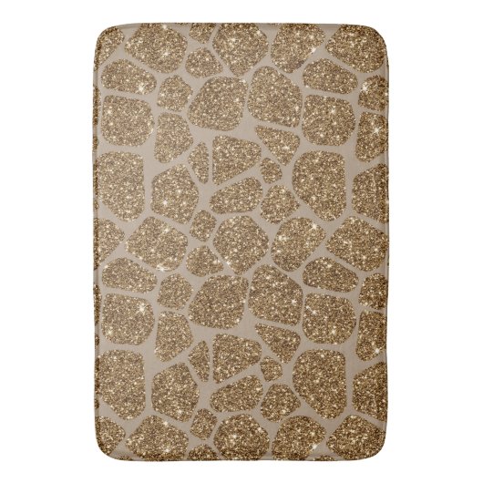 Gold Glitzer Giraffe Print Badematte (Vorderseite Vertikal)