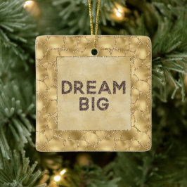 Gold Glitzer Giraffe Print Dream Keramikornament