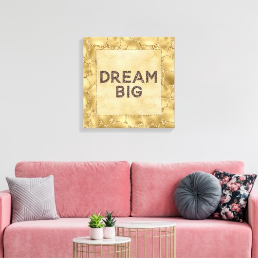 Gold Glitzer Giraffe Print Dream Leinwanddruck (Insitu (Wohnzimmer))