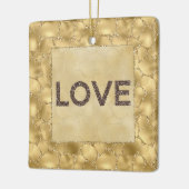 Gold Glitzer Giraffe Print Liebe Keramikornament (Links)