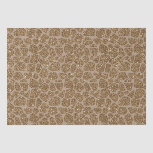 Gold Glitzer Giraffe Print Seidenpapier (Vorderseite)