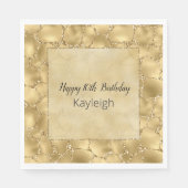 Gold Glitzer Giraffe Print Serviette (Vorderseite)