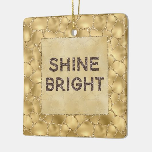 Gold Glitzer Giraffe Print Shine Brigh Keramikornament (Links)