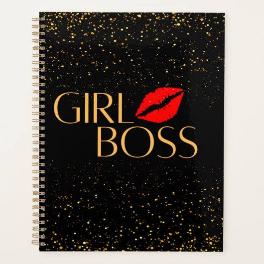 Gold Glitzer Girl Boss Planner Planer (Vorderseite)