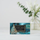 Gold Glitzer Girl Emerald Green Visitenkarte (Stehend Vorderseite)