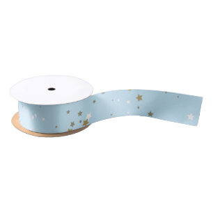 Gold Glitzer Girls Birthday Blue Satinband