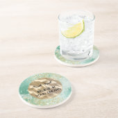 Gold Glitzer Girly Glam Minze Paint Getränkeuntersetzer (Seite)