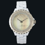 Gold Glitzer Girly Luxus Moderne Monogram Name Armbanduhr<br><div class="desc">Gold-Imitate Foil Metallic Sparkle Glitzer gebürstete Metal Monogram Name Watch. Dies macht den perfekten Abschluss,  Geburtstag,  Hochzeit,  Brautparty,  Jubiläum,  Babydusche oder Junggeselinnen-Abschied Geschenk für jemanden,  die Lieben glamourösen Luxus und schicke Stile.</div>