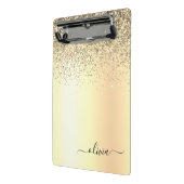 Gold Glitzer Girly Luxus Moderne Monogram Name Mini Klemmbrett (Gewinkelt2)