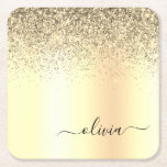 Gold Glitzer Girly Luxus Moderne Monogram Name Rechteckiger Pappuntersetzer<br><div class="desc">Gold Imitats belichten metallische Sparkle Glitzer gebürstete Metal Monogram Name Paper Untersetzer. Dies macht den perfekten Abschluss,  Geburtstag,  Hochzeit,  Brautparty,  Jubiläum,  Babydusche oder Junggeselinnen-Abschied Geschenk für jemanden,  die Lieben glamourösen Luxus und schicke Stile.</div>