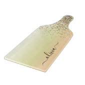 Gold Glitzer Girly Luxus Moderne Monogram Name Schneidebrett (Ecke)
