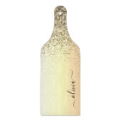 Gold Glitzer Girly Luxus Moderne Monogram Name Schneidebrett (Vorderseite)