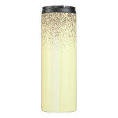 Gold Glitzer Girly Luxus Moderne Monogram Name Thermosbecher (Rückseite)