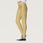 Gold Glitzer Girly Trendy Classy Custom Monogram Leggings (Links)