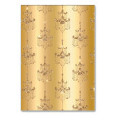 Gold Glitzer Glam Chandeliers Tischnummer (Rückseite)