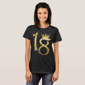 Gold Glitzer Glam Crown Diamond Bling 18. T-Shirt (Vorne ganz)