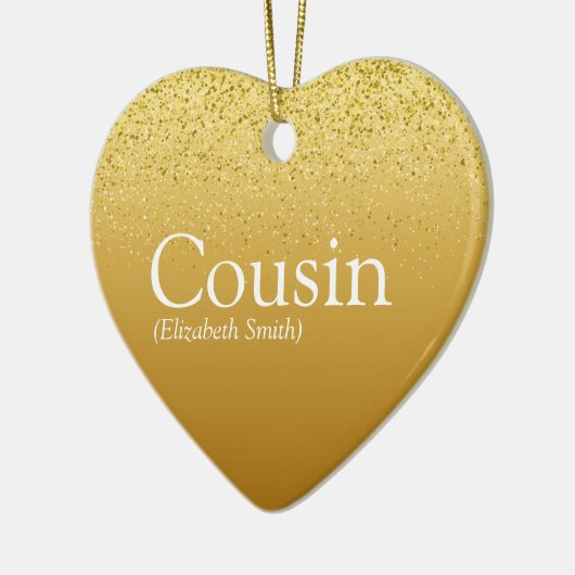 Gold Glitzer Glam Favorit Best Cousin Definition Keramik Ornament (Links)