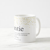 Gold Glitzer Glam Fun Beste Tante Tante Definition Kaffeetasse (VorderseiteRechts)