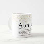 Gold Glitzer Glam Fun Beste Tante Tante Definition Kaffeetasse (Vorderseite Links)
