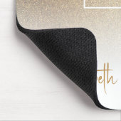 Gold Glitzer Glam mit Monogramm, elegantes Funkeln Mousepad (Ecke)