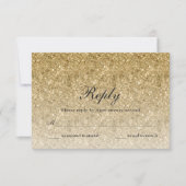 Gold Glitzer Glam Personalisierte Antwortkarte RSVP Karte (Vorderseite)