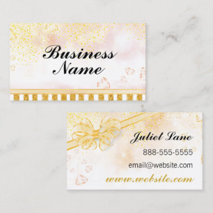 Gold Glitzer Glam Ribbon Business Card Visitenkarte
