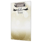 Gold Glitzer Glam Sparkle Lashes Personalisiert Klemmbrett (Links)