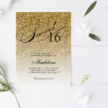 Gold Glitzer Glam Sweet 16 Einladung<br><div class="desc">Diese schöne Einladung enthält Imitate Gold Glitzer und Ihren eigenen Text. Verwenden Sie die Vorlage,  um Ihre Informationen hinzuzufügen. Ändern Sie den Schriftart oder fügen Sie mithilfe der Funktion Anpassen.</div>