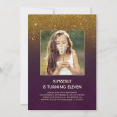 Gold Glitzer Glam Vintages Foto Geburtstag Einladung (Vorderseite)