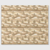 Gold Glitzer Glam Weihnachtsbaumen Geschenkpapier (Flach)