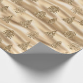 Gold Glitzer Glam Weihnachtsbaumen Geschenkpapier (Ecke)
