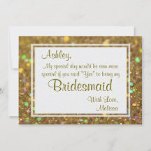 Gold Glitzer Glam werden Sie meine Bridesmaid