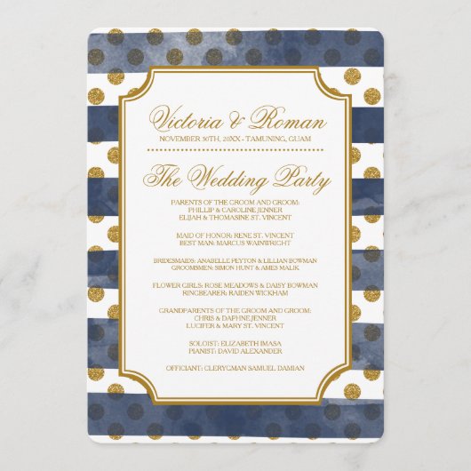 Gold Glitzer Glamour Hochzeitsprogramme Programm (Vorderseite)