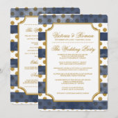 Gold Glitzer Glamour Hochzeitsprogramme Programm (Vorne/Hinten)