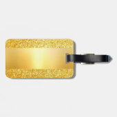 Gold Glitzer Glamour Modernes Mit Monogramm Templa Gepäckanhänger (Rückseite horizontal)