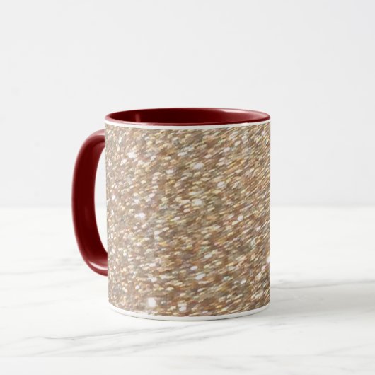 Gold Glitzer Glamour Party Festivals Glitzern Tasse (Vorderseite Links)