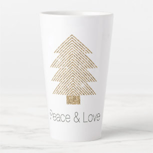 Gold Glitzer Glanz Weihnachtsbaum    Milchtasse