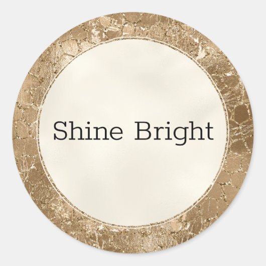 Gold Glitzer Glitz Giraffe Print Runder Aufkleber (Vorderseite)