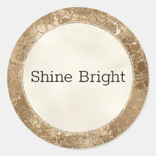 Gold Glitzer Glitz Giraffe Print Runder Aufkleber